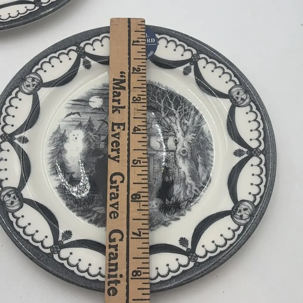 Royal Stafford Witches Coven Set 8 Salad/Side Plate Ghost Halloween Seance New